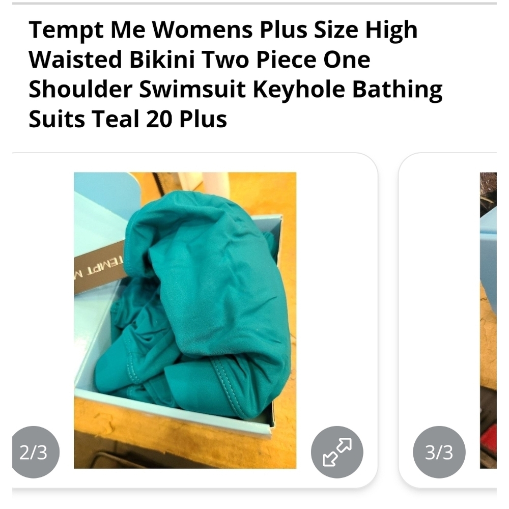 TEMPT ME - 20 Plus Teal One-Shoulder Two Piece Swimwear - Picture 7 of 14